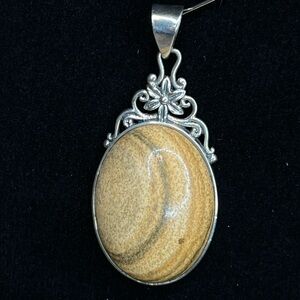 D’Joy Pendant in 925 Sterling Silver with Picture Jasper